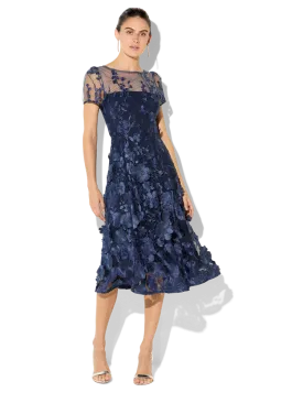 Reece Navy Embroidered Dress