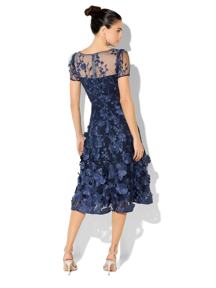 Reece Navy Embroidered Dress