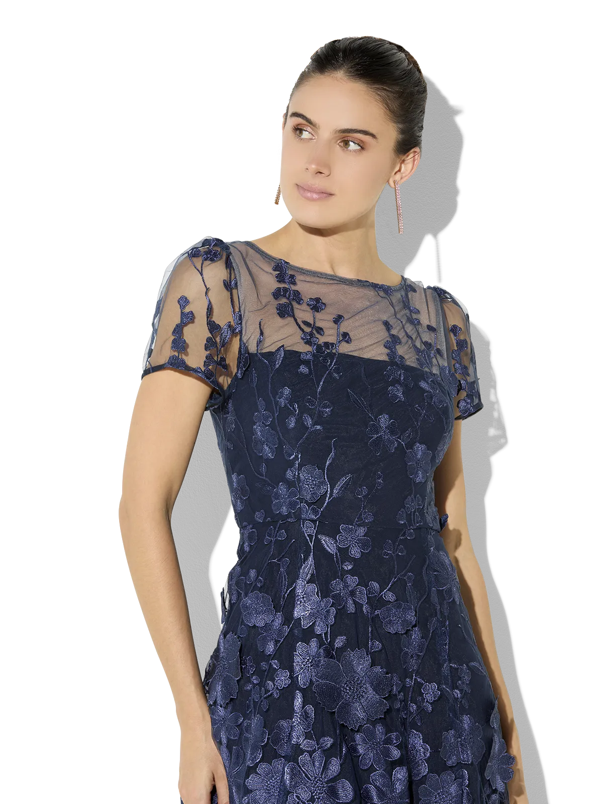Reece Navy Embroidered Dress