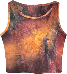 Remidoo Women's Casual Sleeveless Graphic Cropped Top Crewneck Tank Top Shirts
