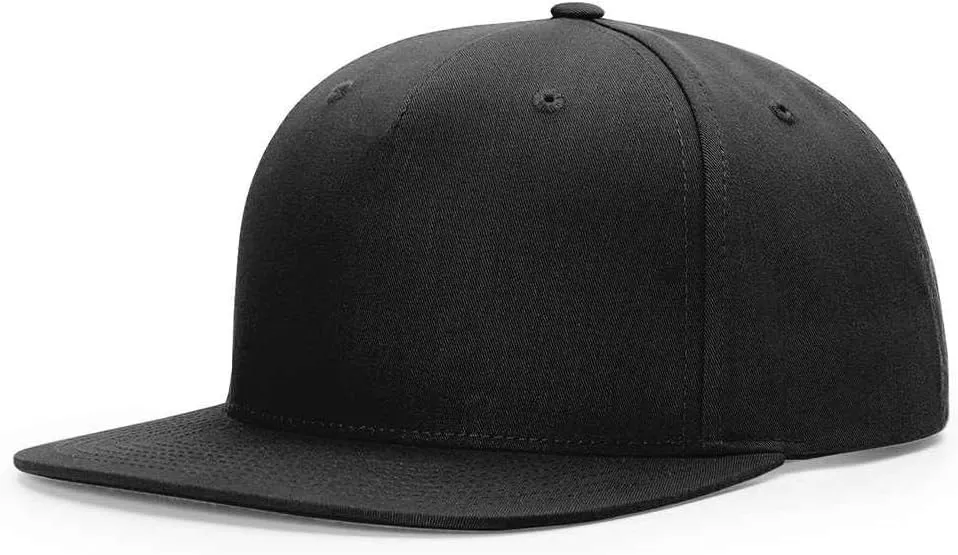 Richardson Pinch Front Twill Back Trucker Cap One Size Black