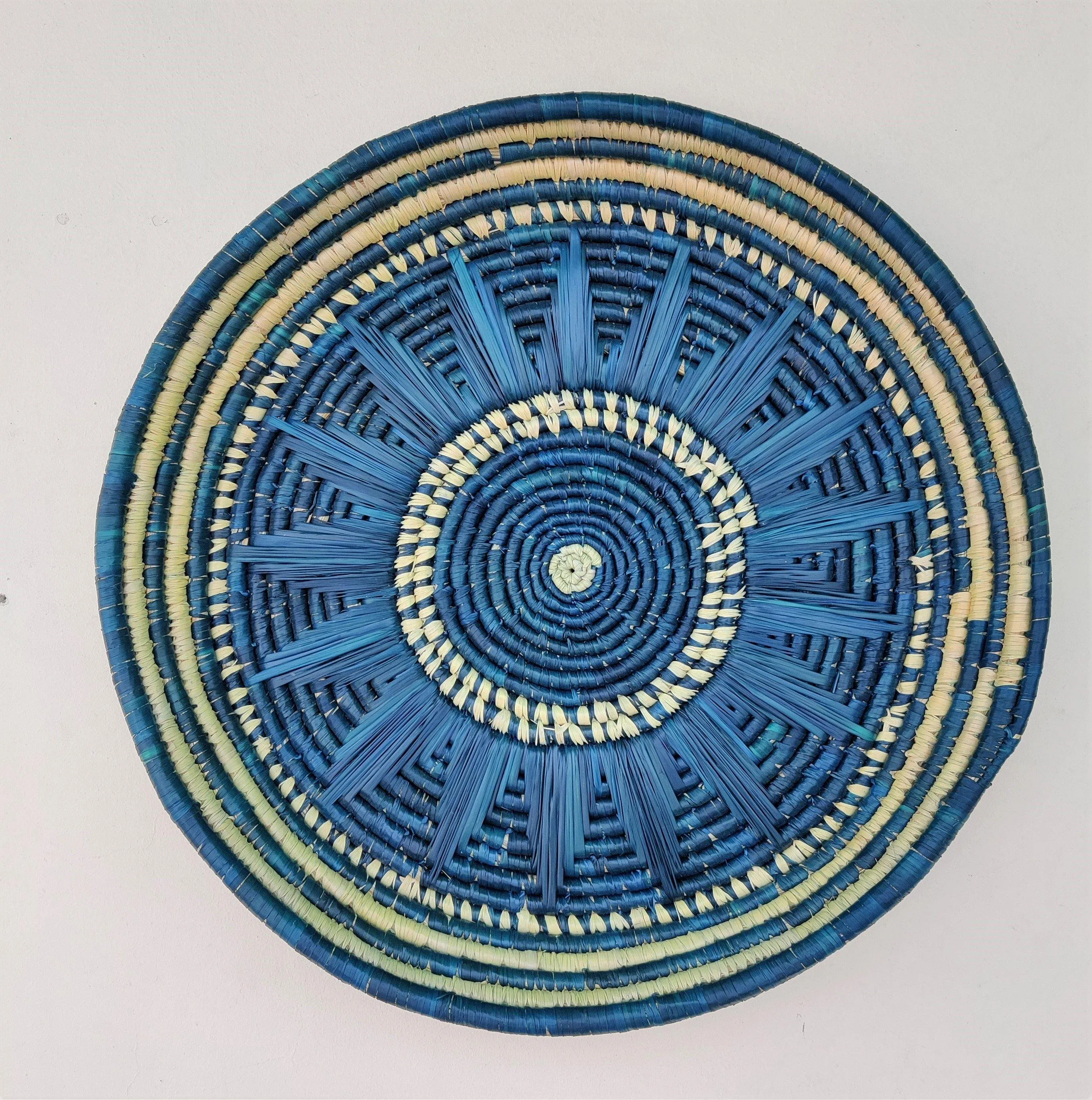 Sarayan Blue Sunflower Wallmount Set : Set of 4