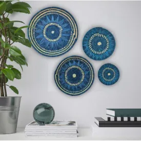 Sarayan Blue Sunflower Wallmount Set : Set of 4