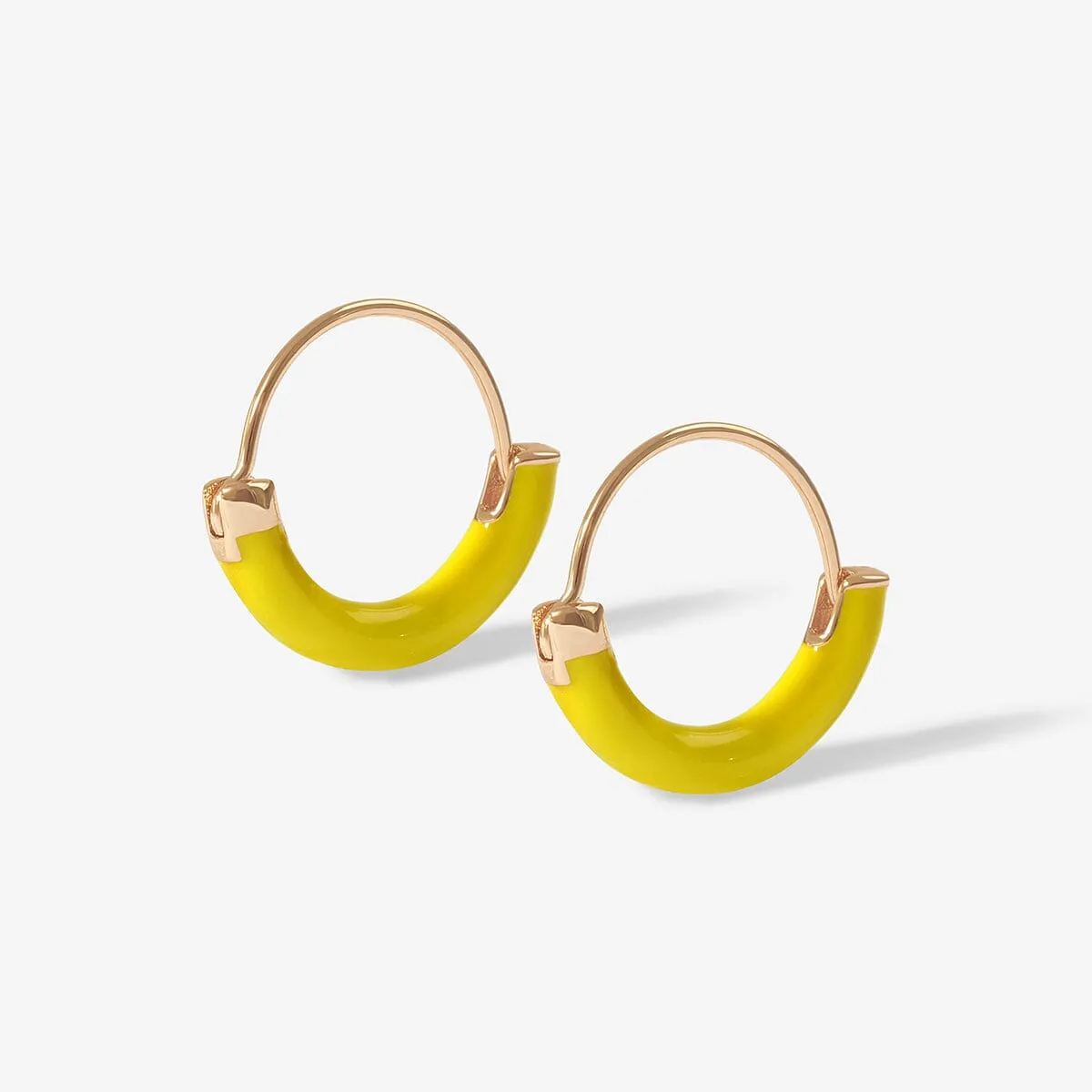 Saz neon yellow mini hoops