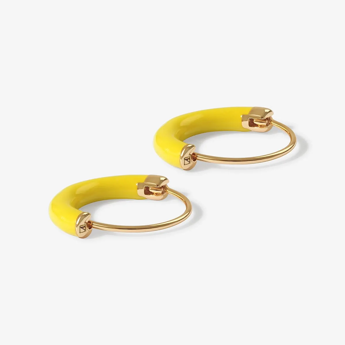 Saz neon yellow mini hoops