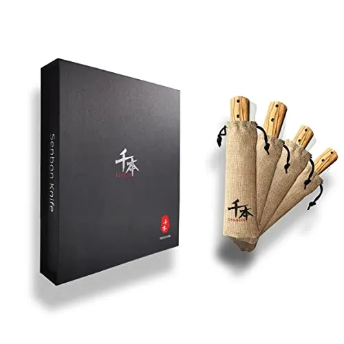 SENBON 440A stainless steel 4 piece pocket folding knife combination set