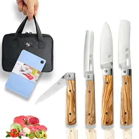 SENBON 440A stainless steel 4 piece pocket folding knife combination set