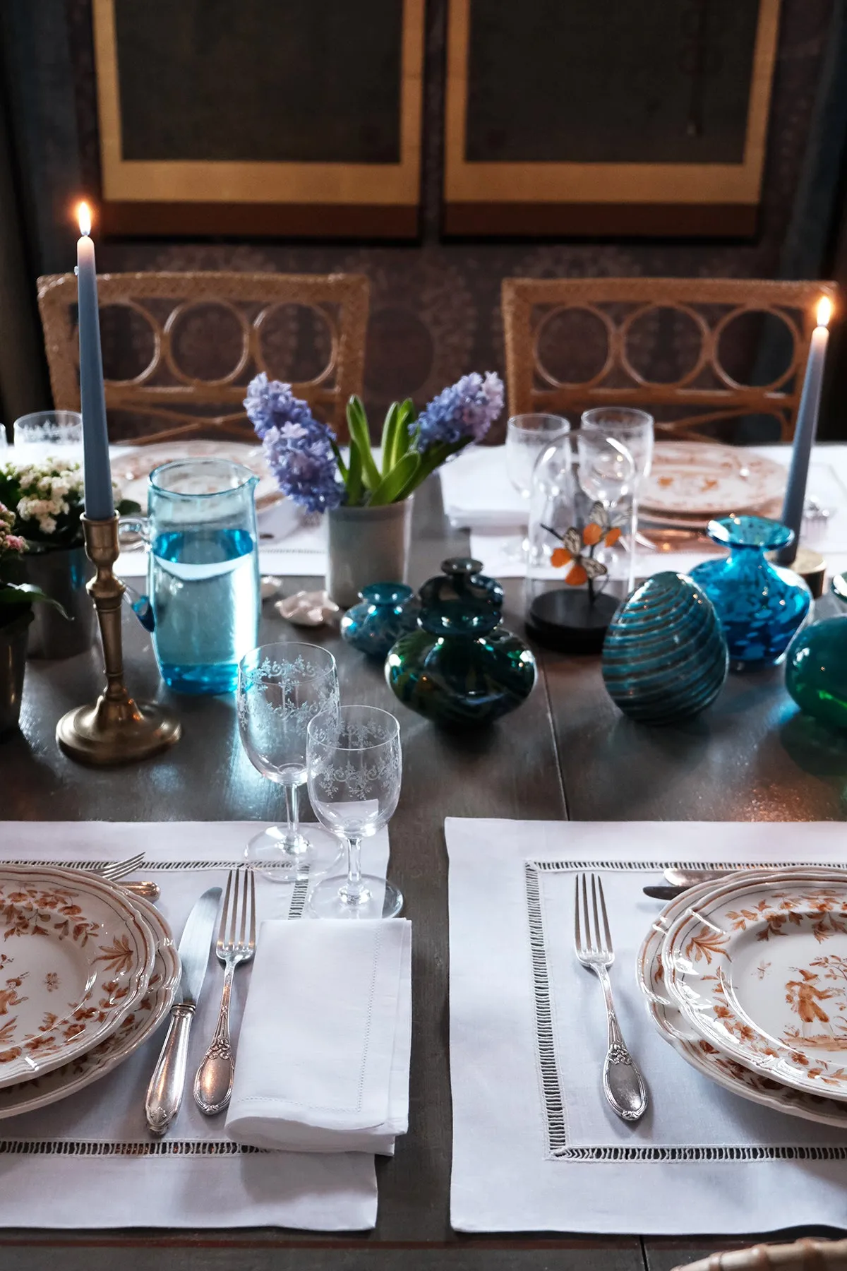 SET OF TWO LINEN ‘BACCHETTA’ TRIM PLACEMATS