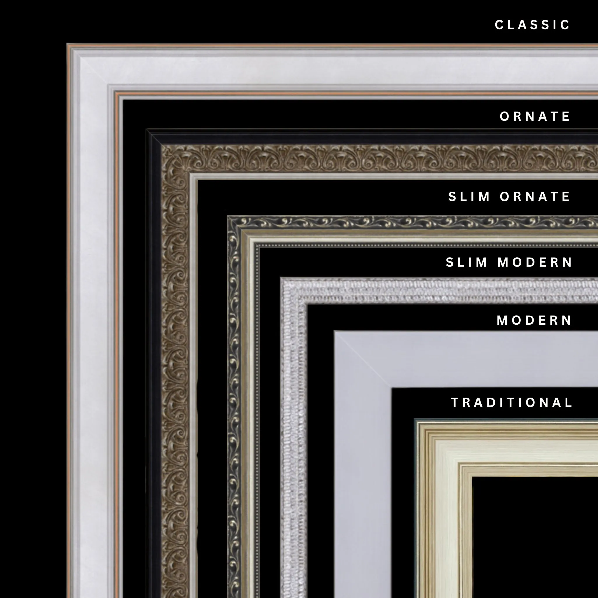 Silver 48x36 Picture Frame Ornate Traditional Classic Antique