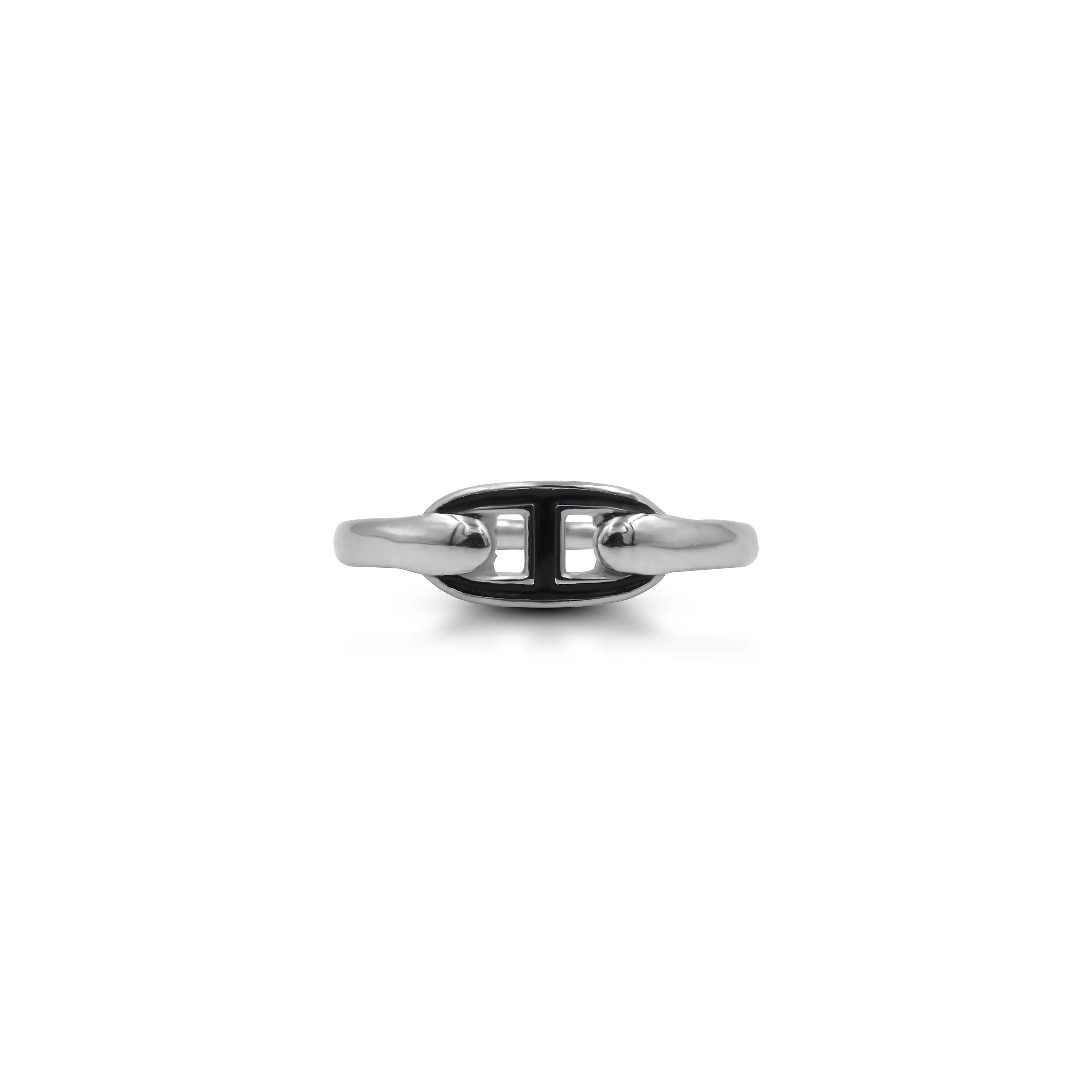 Silver Black Kadi Design Ring for Girls