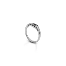 Silver Black Kadi Design Ring for Girls