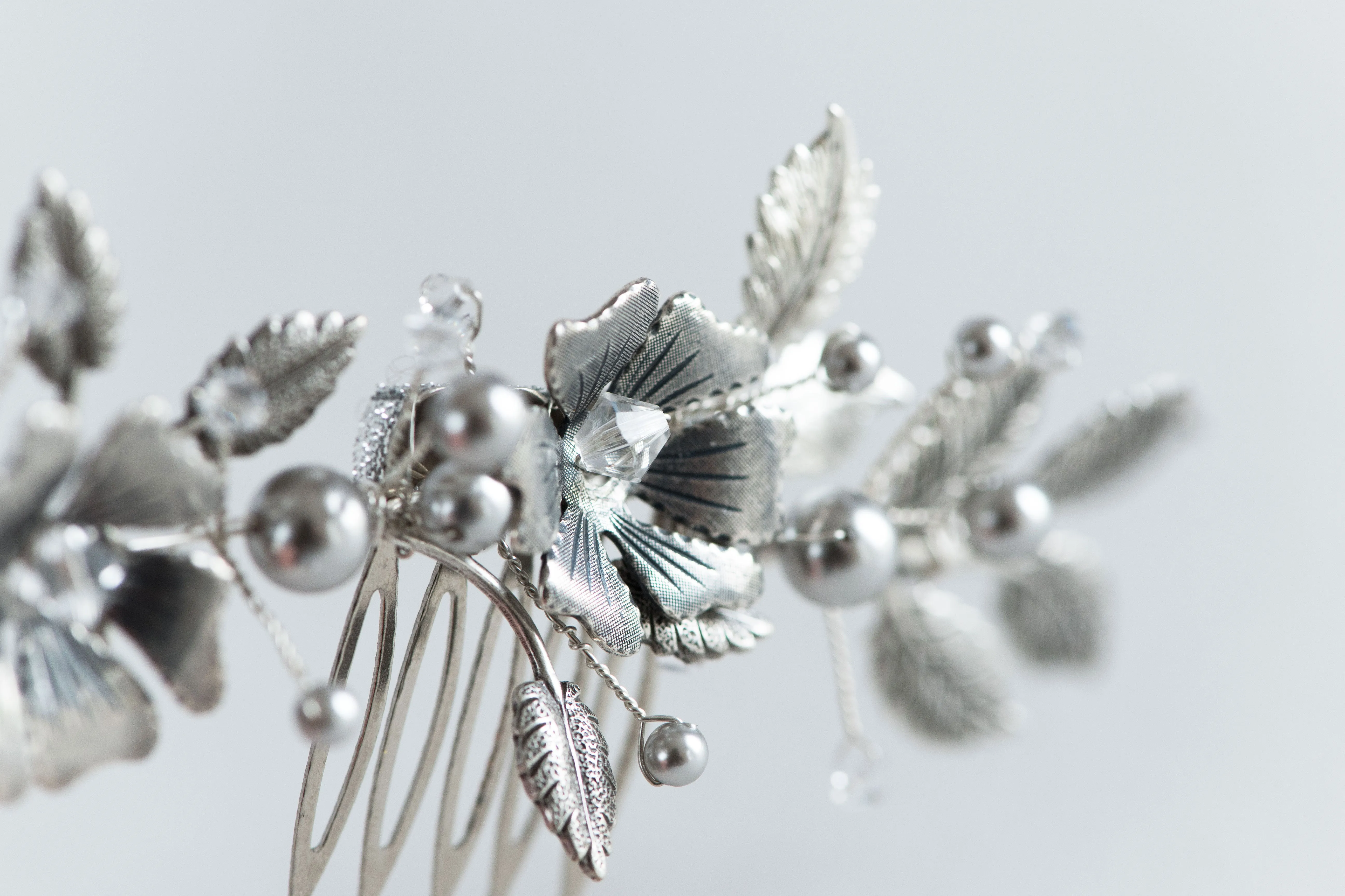 Silver wedding hair vine - Genevieve