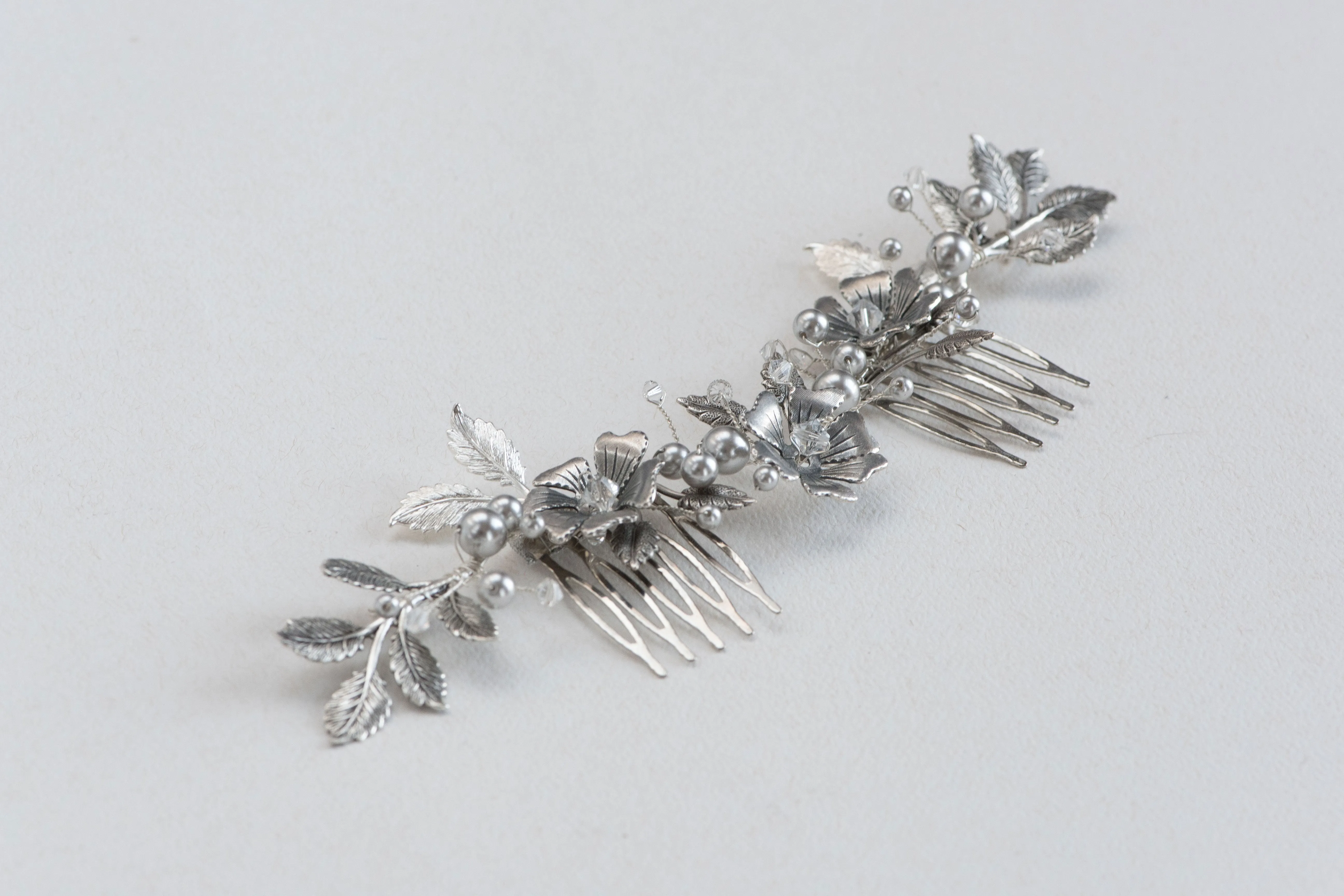 Silver wedding hair vine - Genevieve
