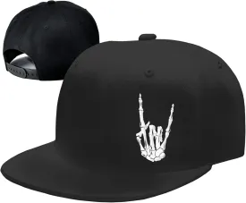 Snapback Hats for Men Flat Bill Brim Hats for Men Black Fitted hat Mens Baseball Caps