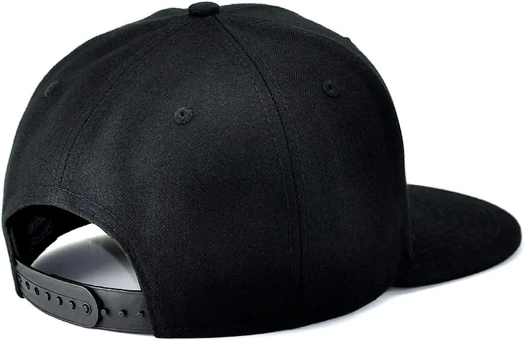 Snapback Hats for Men Skull Hat Flat Bill Hat for Boy Snap Backpack Baseball Cap Skeleton Hand Black
