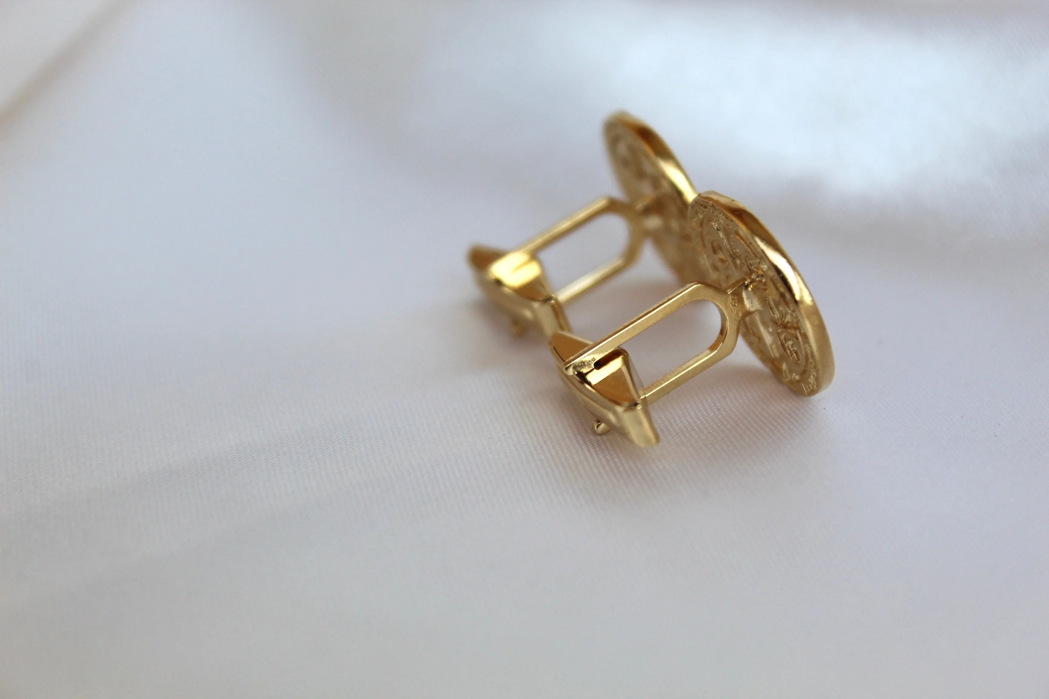 St. Benedict Cufflinks in Gold Vermeil