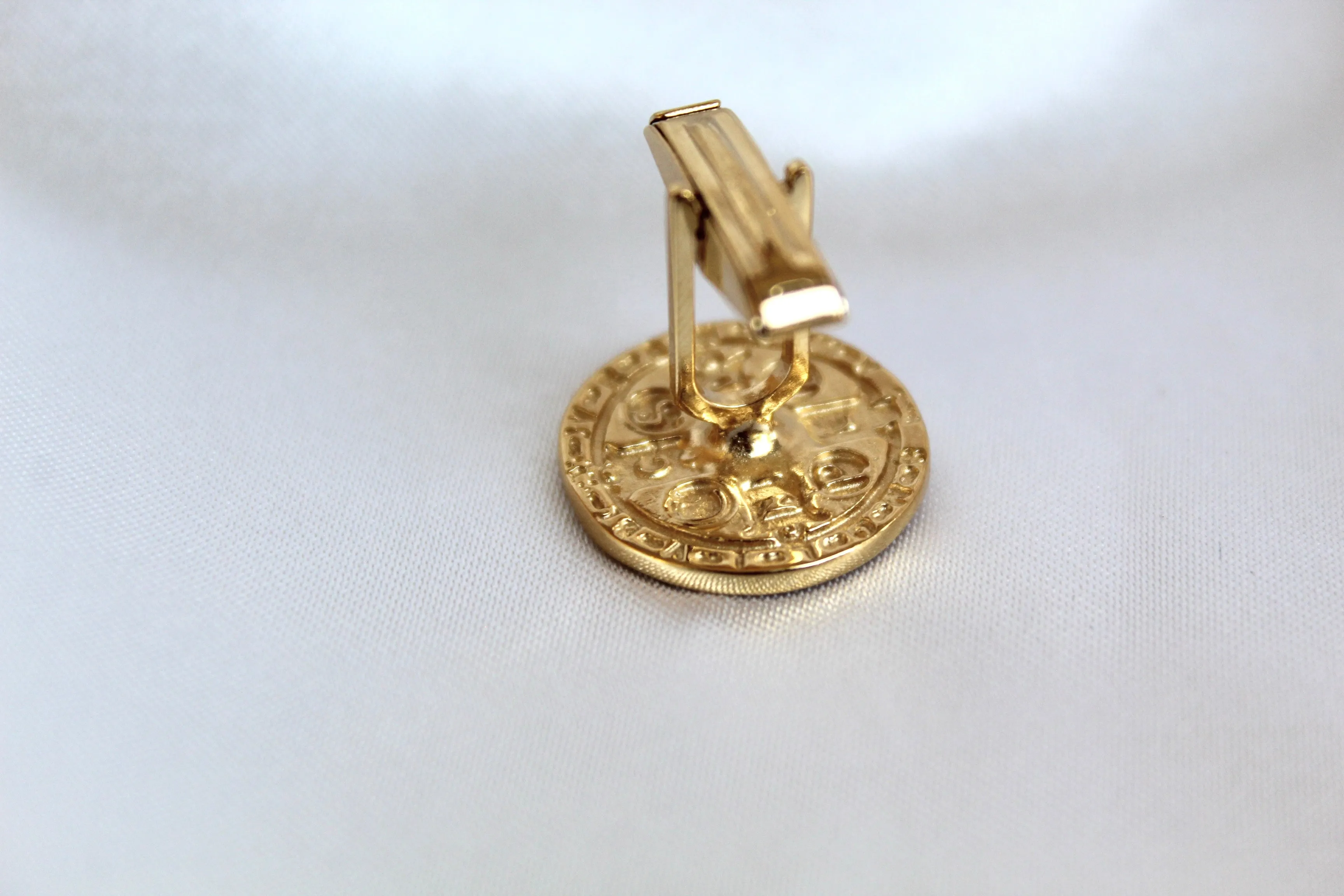 St. Benedict Cufflinks in Gold Vermeil