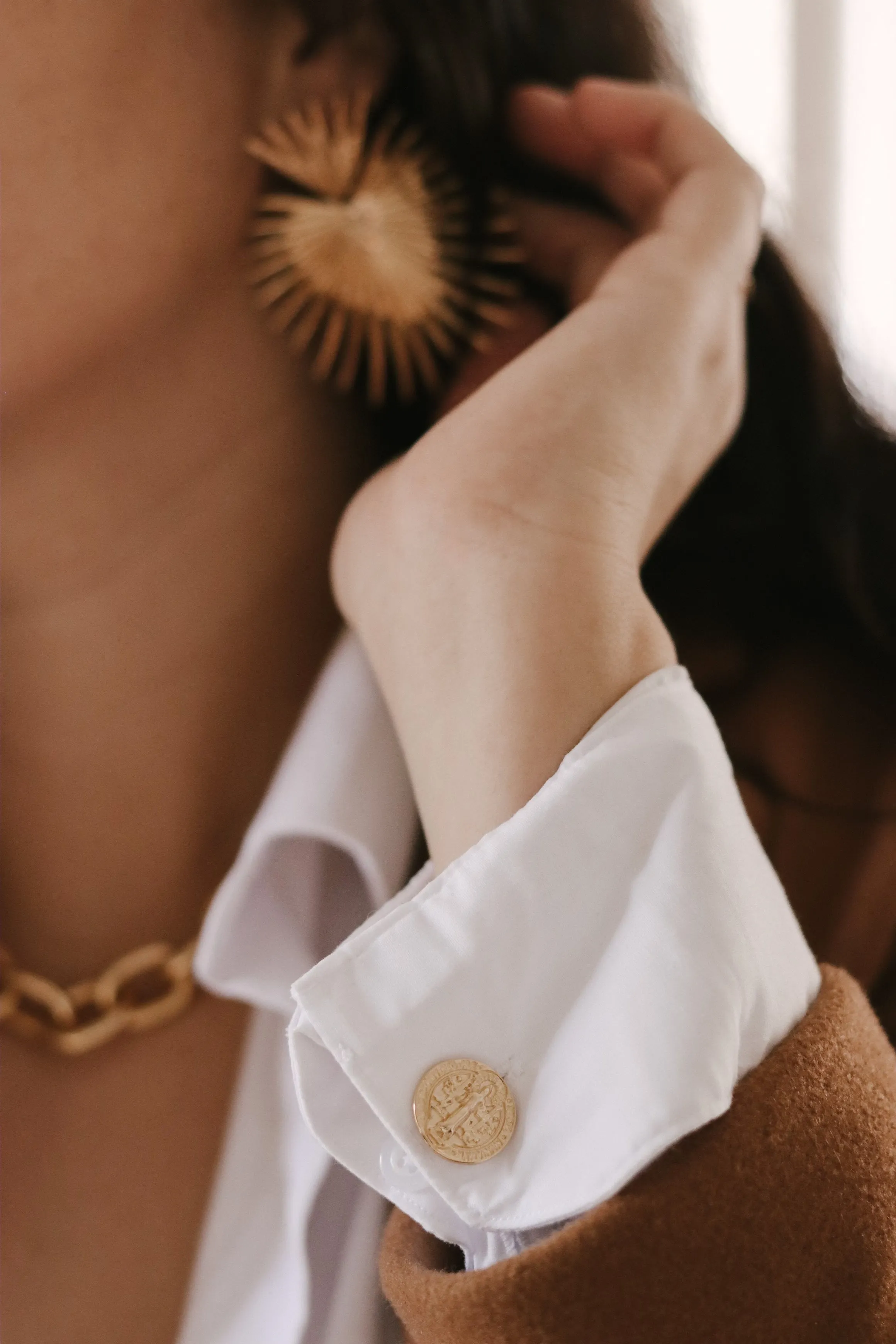 St. Benedict Cufflinks in Gold Vermeil
