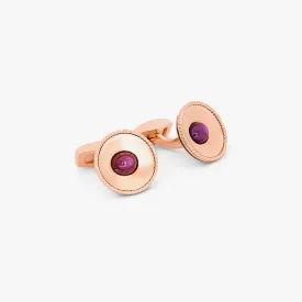 Star Ruby cufflinks in rose gold plated sterling silver (Limited Edition)