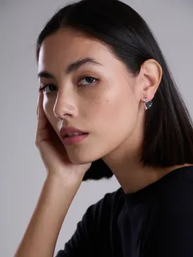 Sterling Silver Crumbled Half Circle Earrings