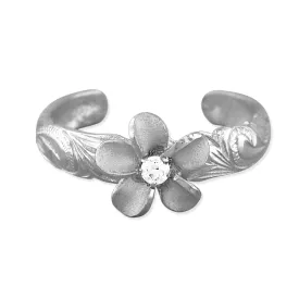 Sterling Silver Plumeria Toe Ring