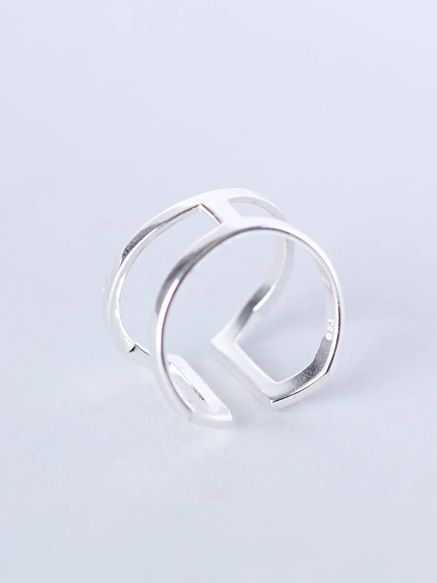 Sterling Silver Square Shape Wrap Ring