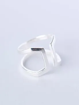 Sterling Silver Square Shape Wrap Ring