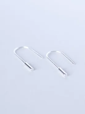 Sterling Silver Thread Through Earrings with Column