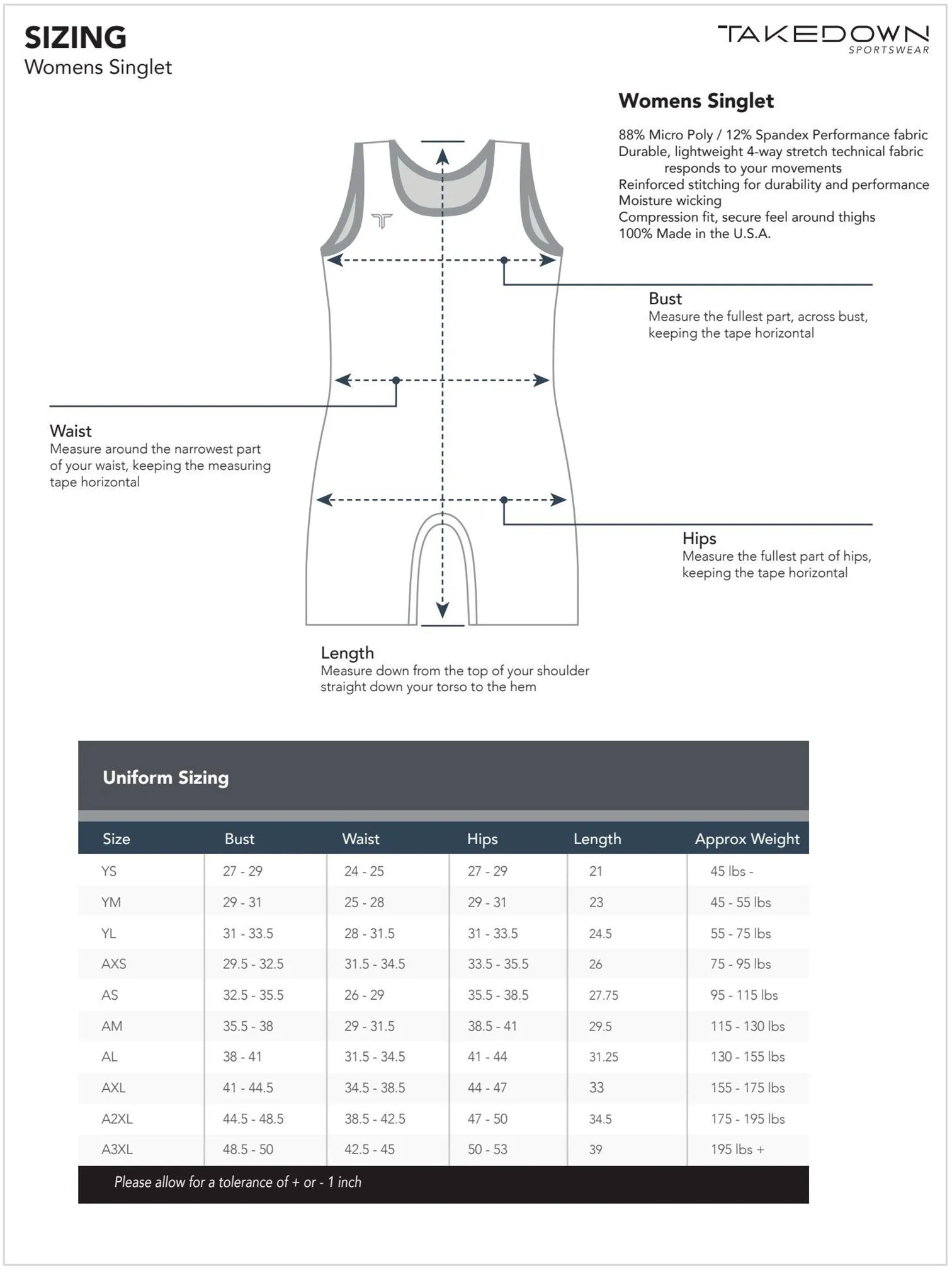 TD-SINGLET-005 360° Custom Singlet