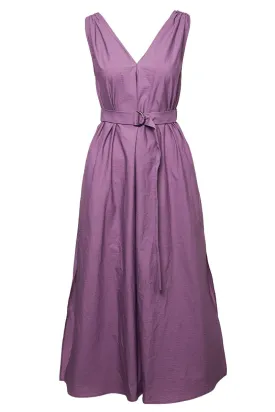 Techno Poplin Belted Dress