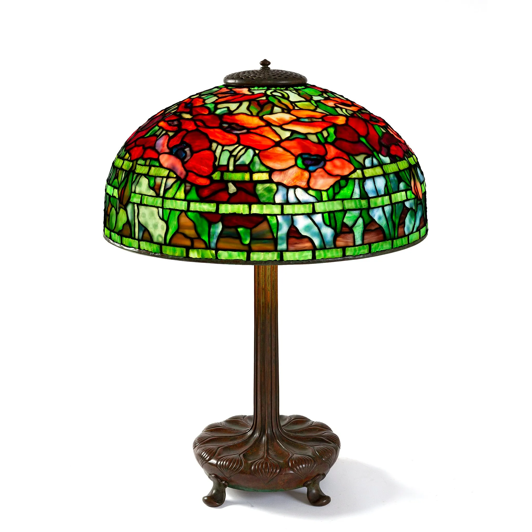 Tiffany Studios New York Pair of "Oriental Poppy" Table Lamps