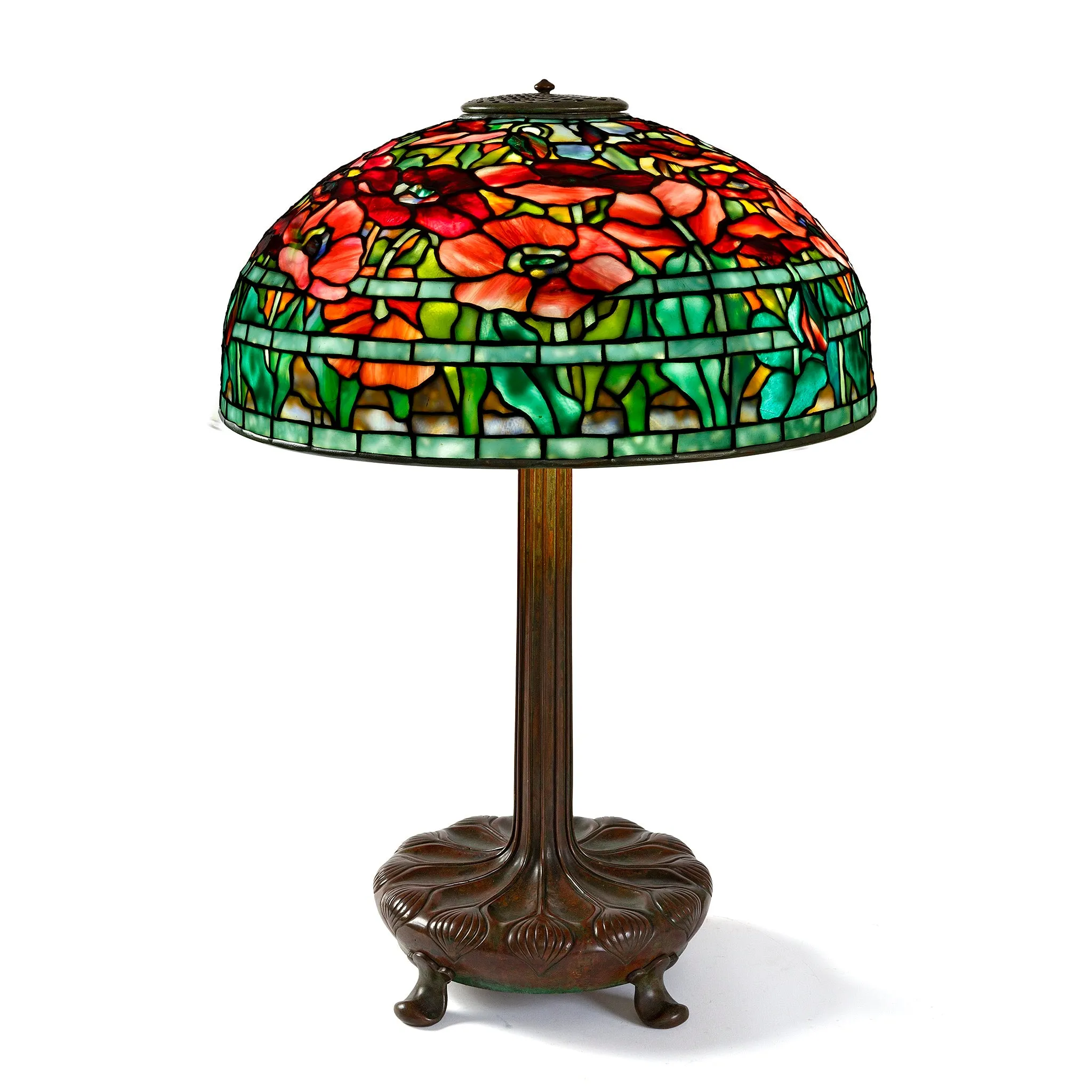 Tiffany Studios New York Pair of "Oriental Poppy" Table Lamps