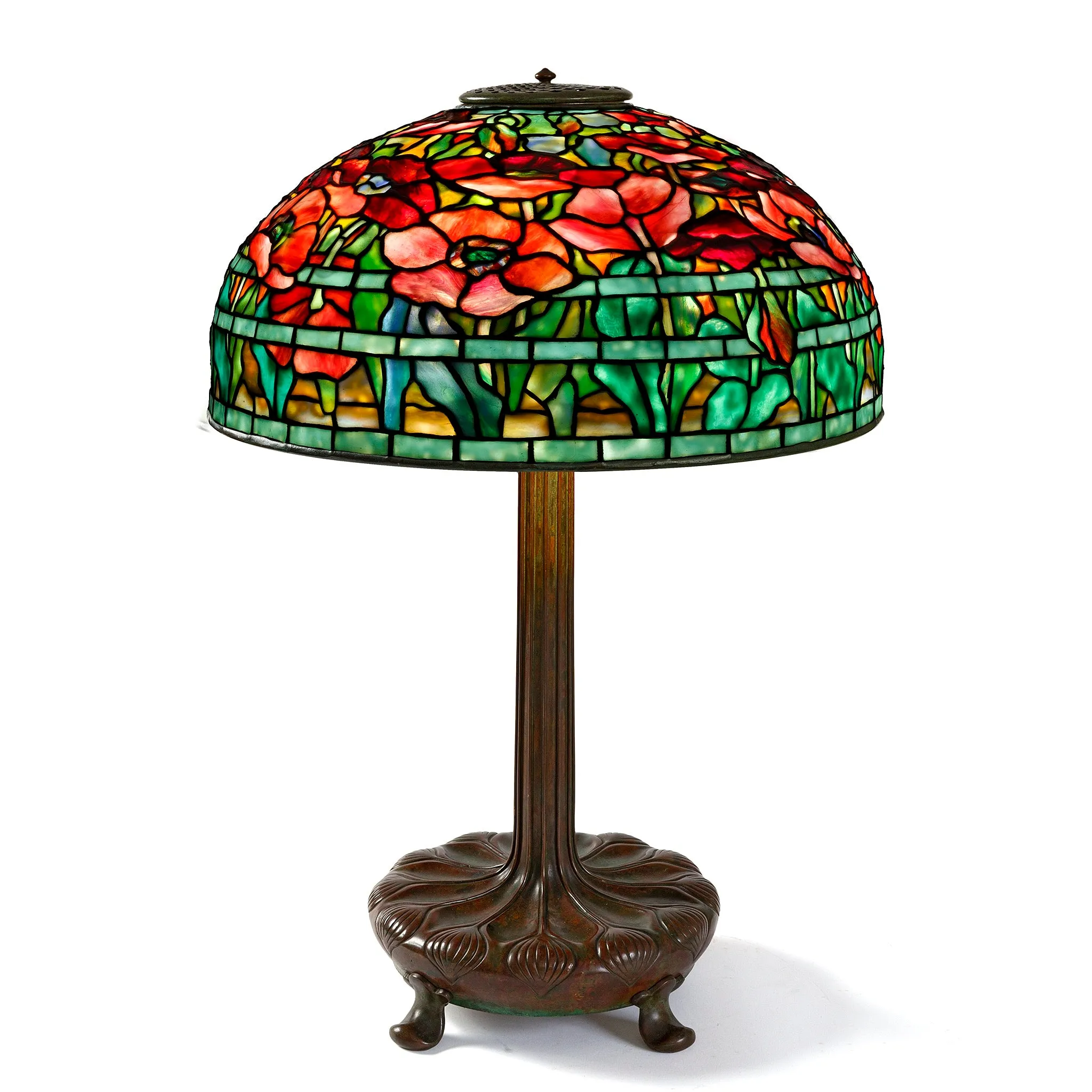 Tiffany Studios New York Pair of "Oriental Poppy" Table Lamps