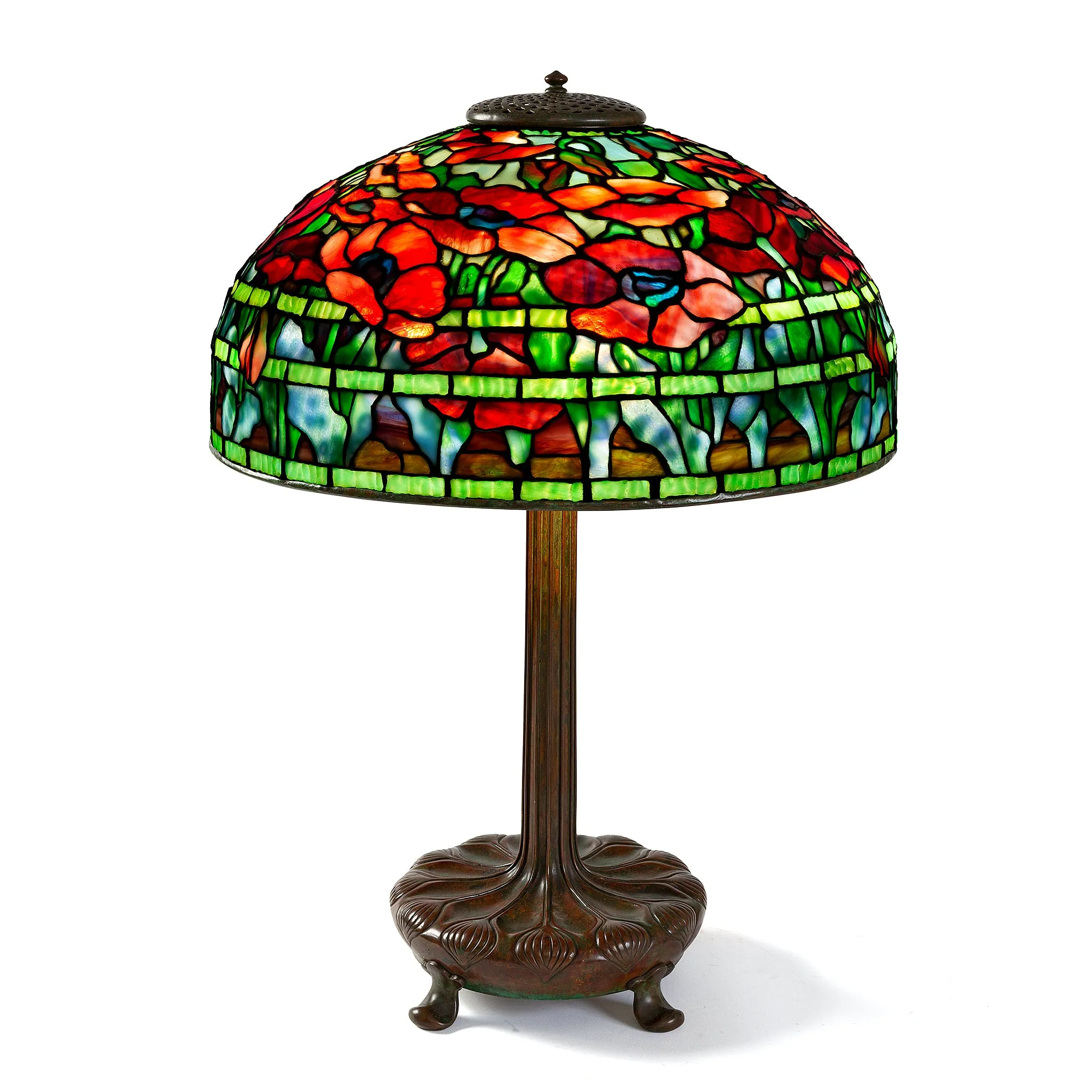 Tiffany Studios New York Pair of "Oriental Poppy" Table Lamps