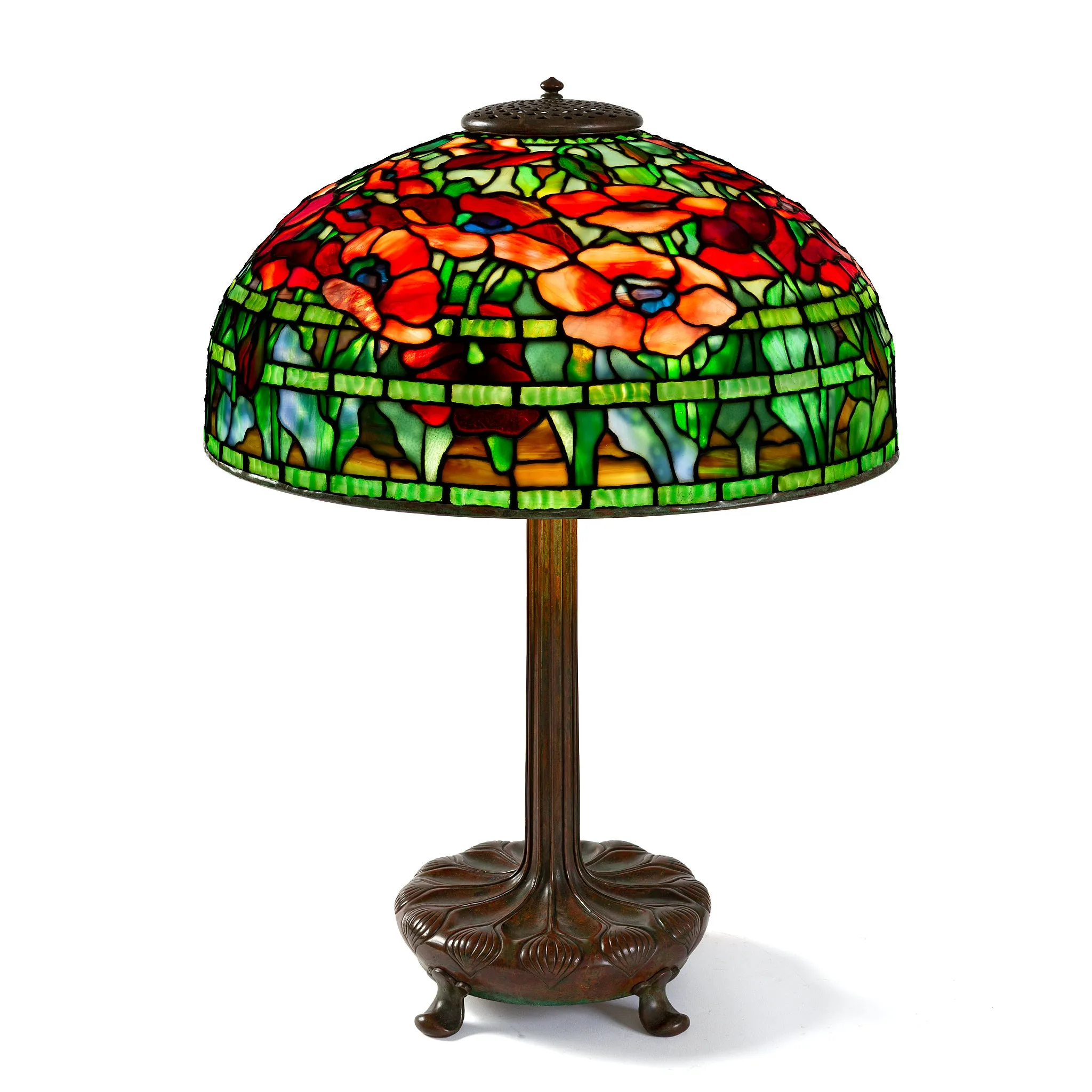 Tiffany Studios New York Pair of "Oriental Poppy" Table Lamps