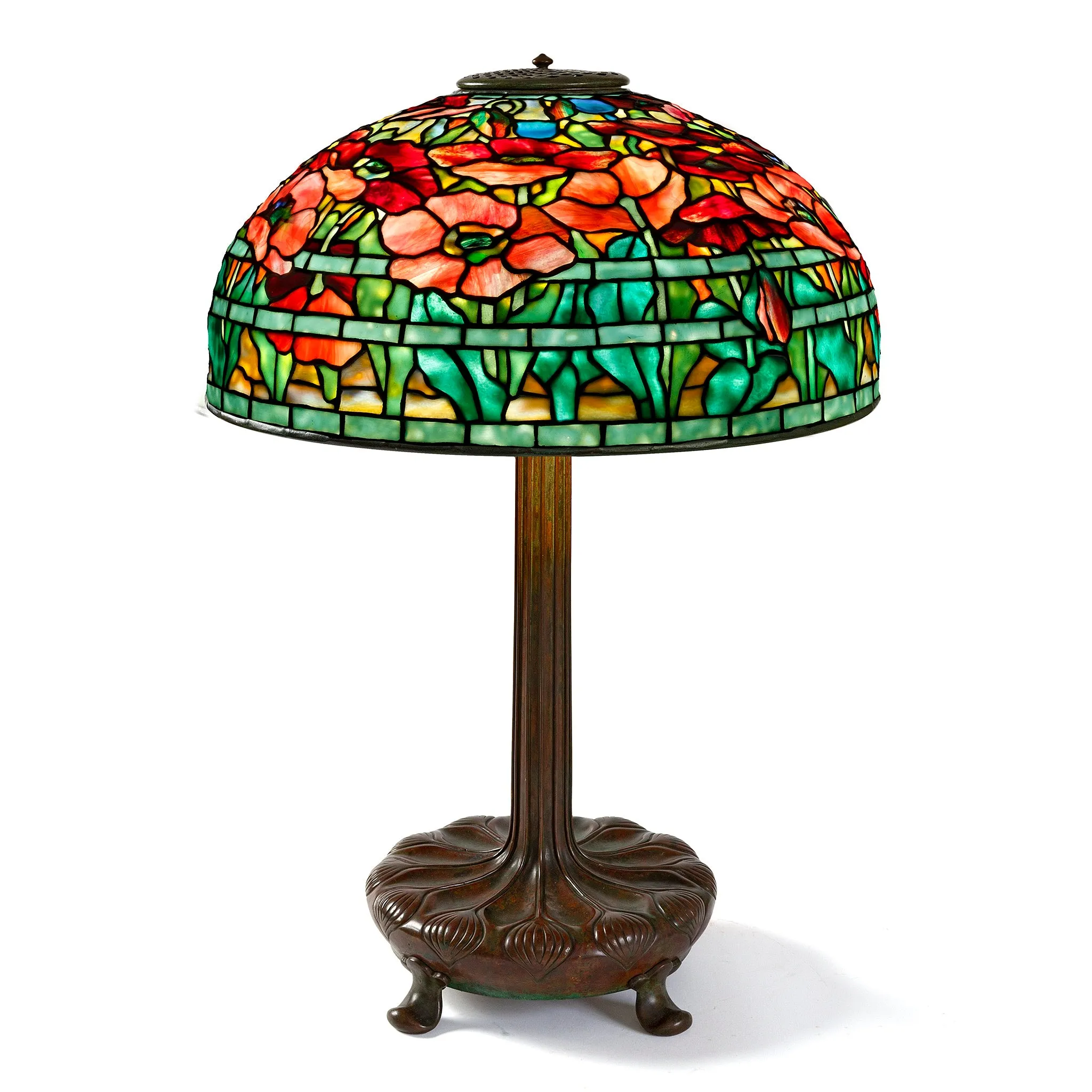 Tiffany Studios New York Pair of "Oriental Poppy" Table Lamps