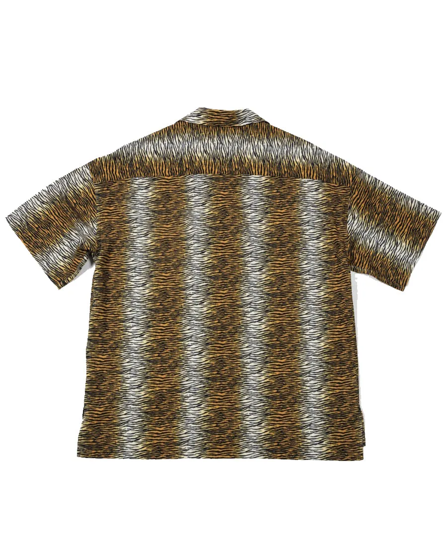 Tiger Pattern Printed Aloha Shirt