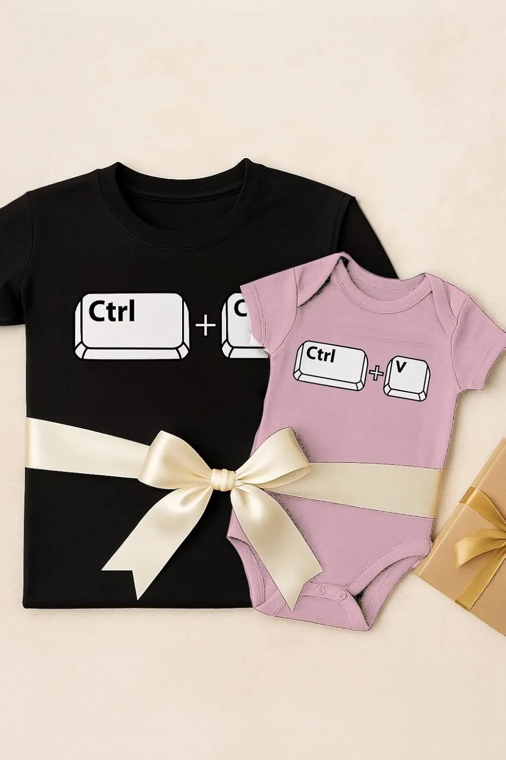 Tstars Ctrl C Ctrl V Dad and Baby Matching Outfits | Copy & Paste Shirts Set Gift for New Dads and Father's Day