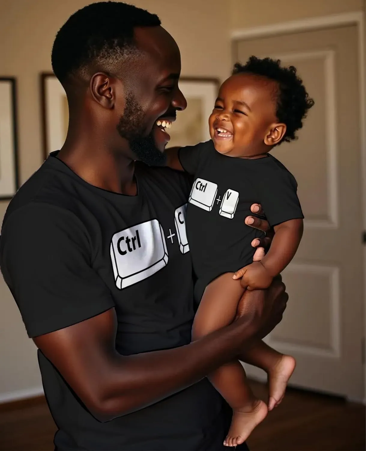 Tstars Ctrl C Ctrl V Dad and Baby Matching Outfits | Copy & Paste Shirts Set Gift for New Dads and Father's Day