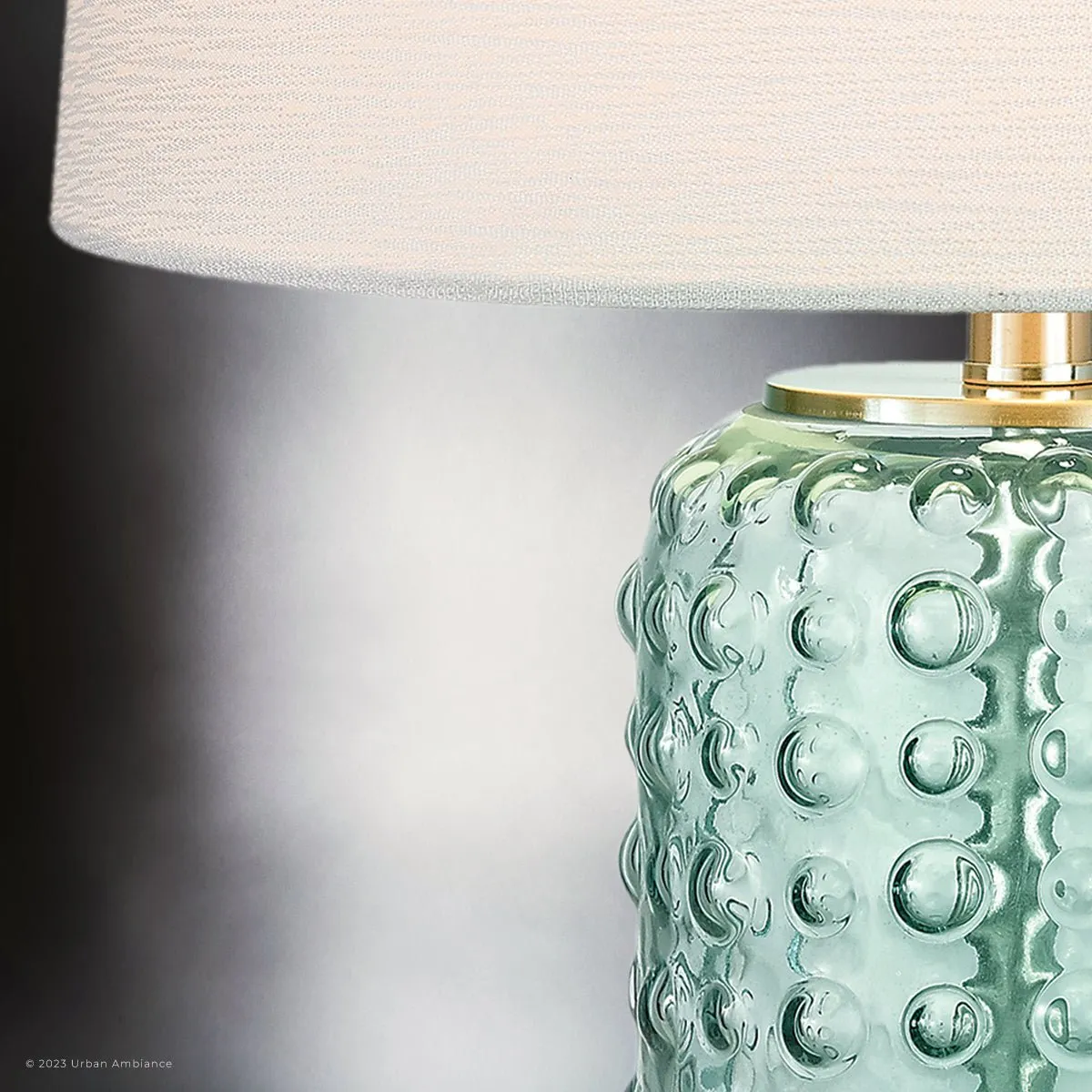 UEX7330 Contemporary Table Lamp 15''W x 15''D x 25''H, Clear Green Finish, Galena Collection