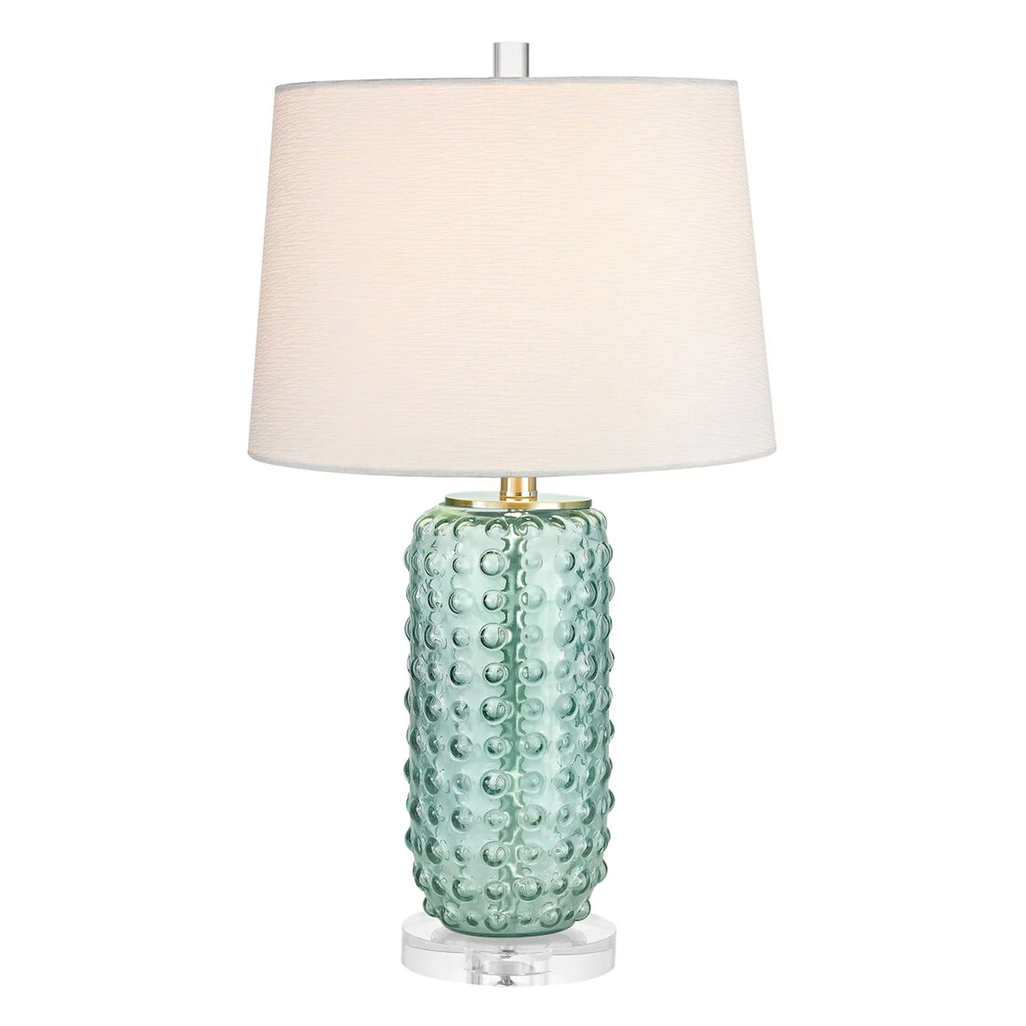 UEX7330 Contemporary Table Lamp 15''W x 15''D x 25''H, Clear Green Finish, Galena Collection