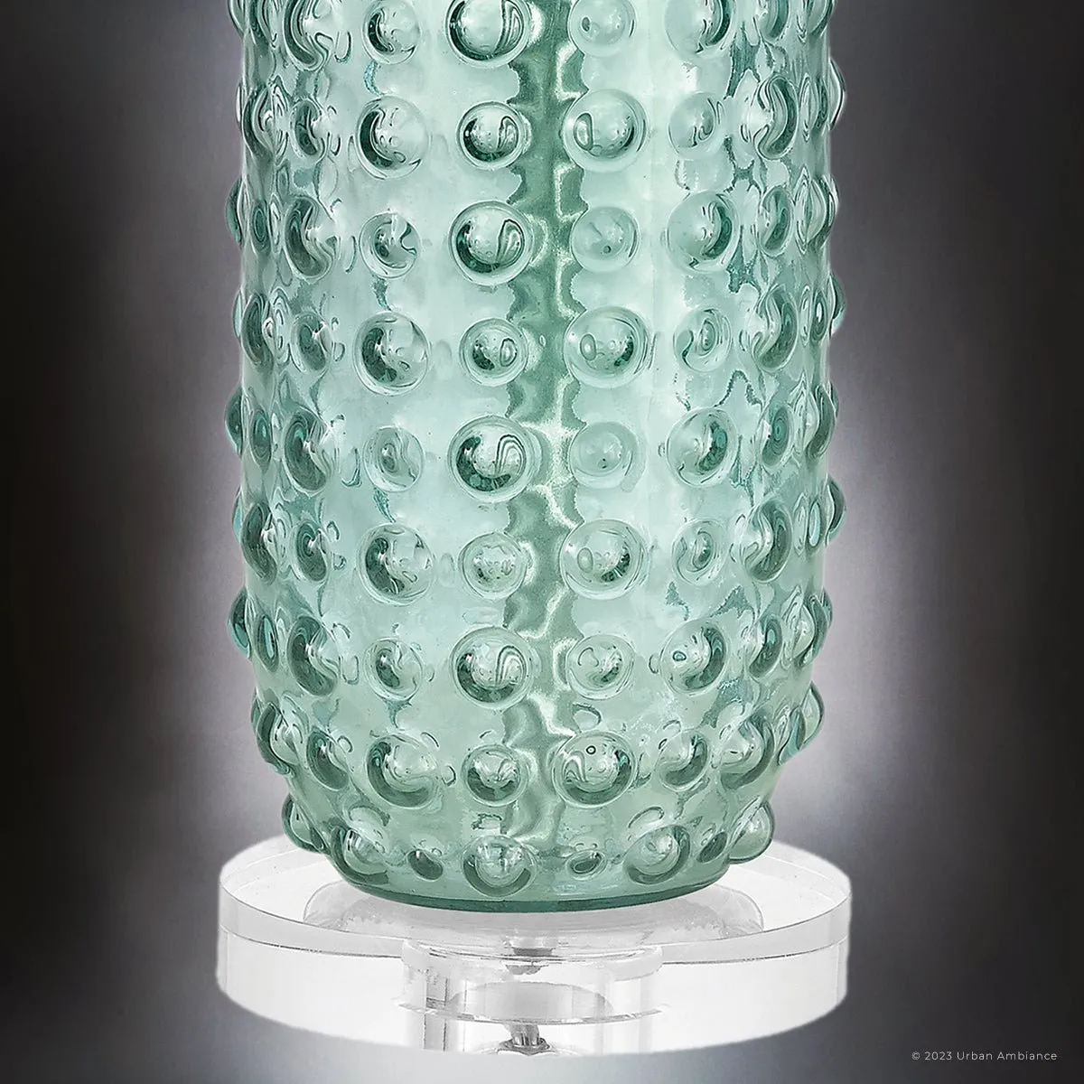 UEX7330 Contemporary Table Lamp 15''W x 15''D x 25''H, Clear Green Finish, Galena Collection