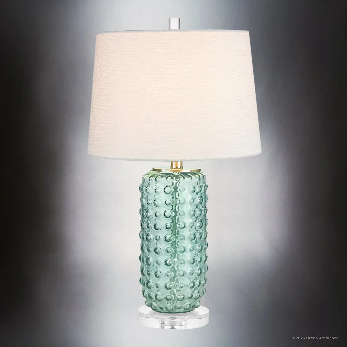 UEX7330 Contemporary Table Lamp 15''W x 15''D x 25''H, Clear Green Finish, Galena Collection