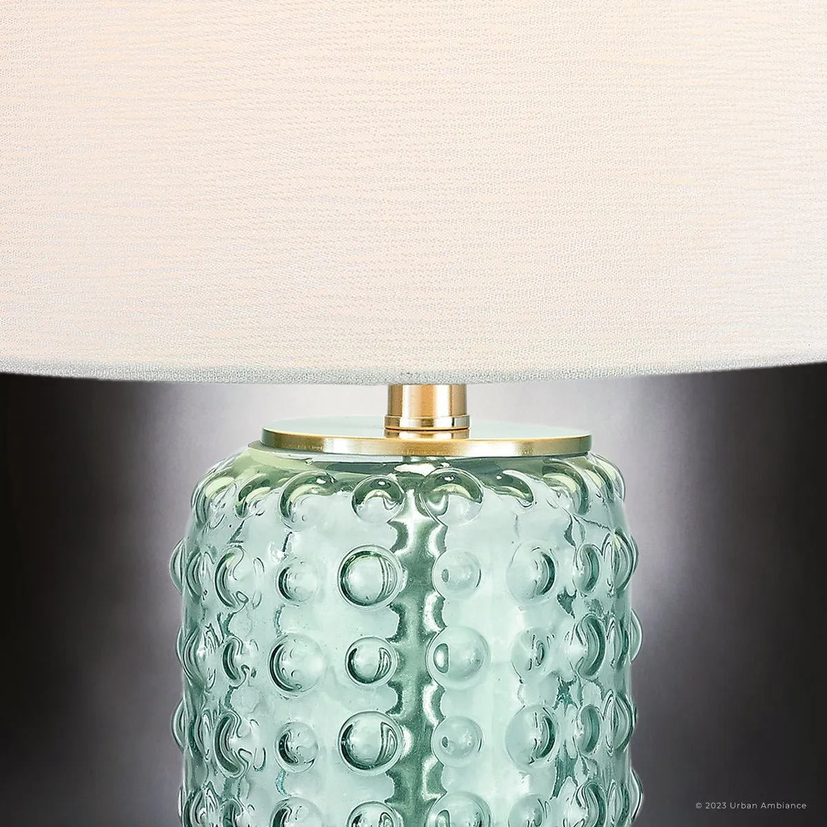 UEX7330 Contemporary Table Lamp 15''W x 15''D x 25''H, Clear Green Finish, Galena Collection