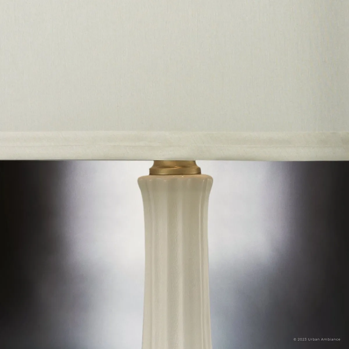 UEX7390 Traditional Table Lamp 19''W x 12''D x 34''H, Aged Brass and White Finish, Ferndale Collection