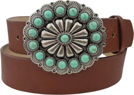 Western Turquoise Buckle with Vegan Belt.