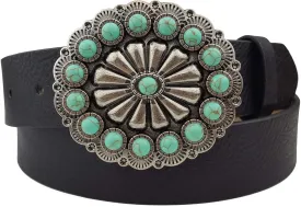 Western Turquoise Buckle with Vegan Belt.