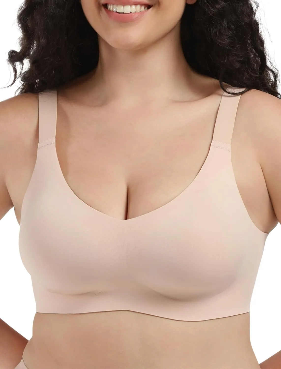 Wireless Seamless Support Bralette Ultra-Comfort Sleep T-Shirt Bra for Large Breasts