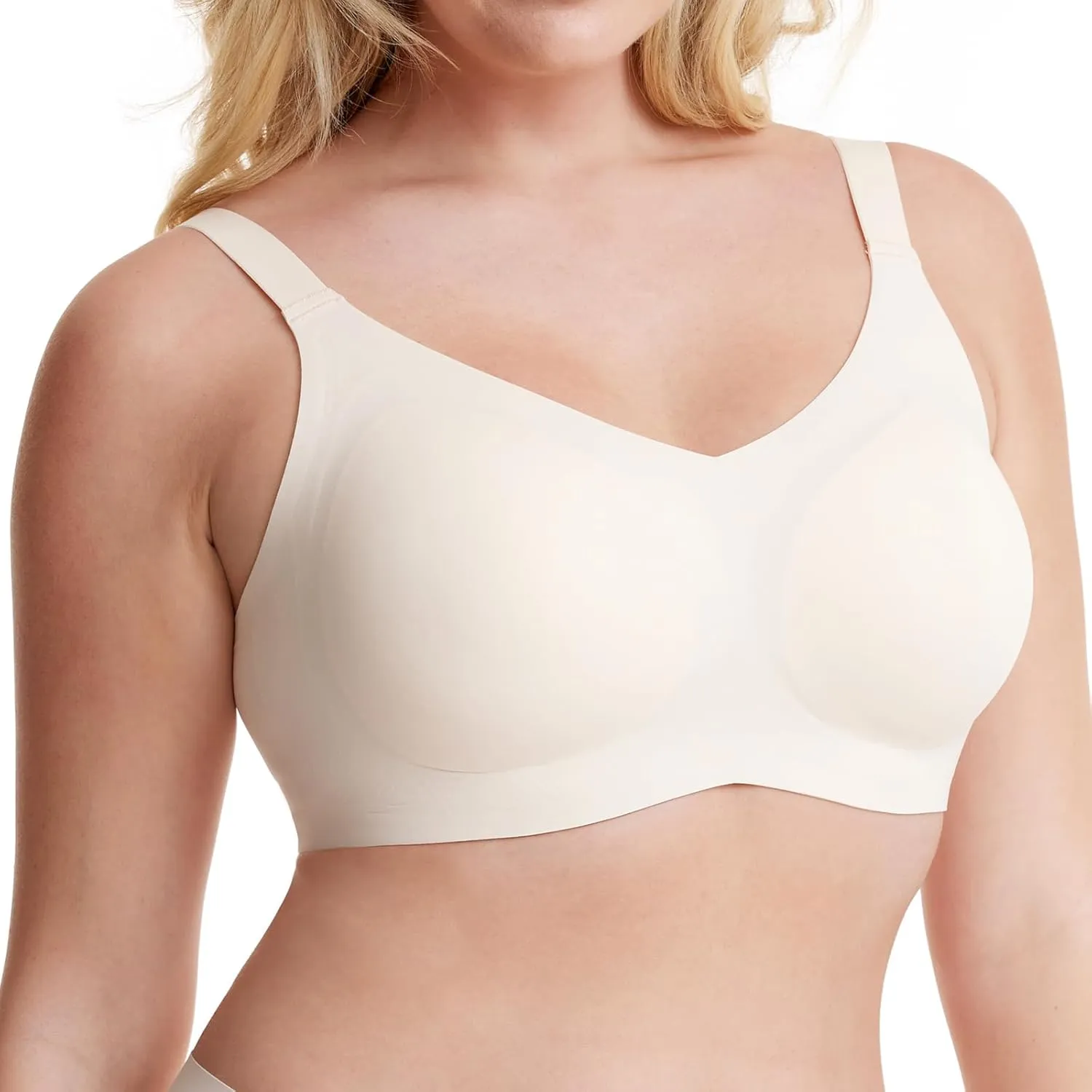 Wireless Seamless Support Bralette Ultra-Comfort Sleep T-Shirt Bra for Large Breasts