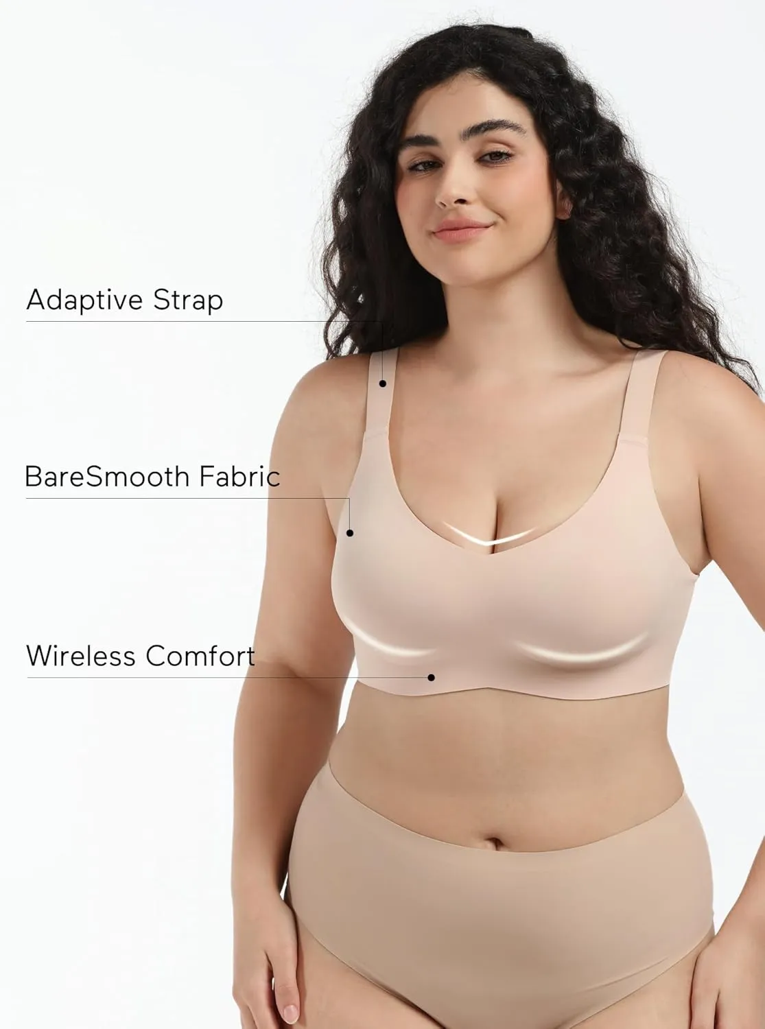 Wireless Seamless Support Bralette Ultra-Comfort Sleep T-Shirt Bra for Large Breasts